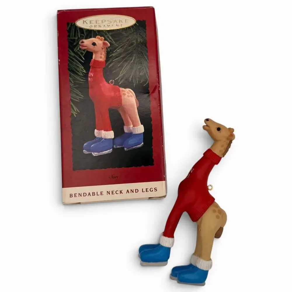 1993 Hallmark Keepsake Ornament Son Giraffe Skates with Bendable Neck and Legs